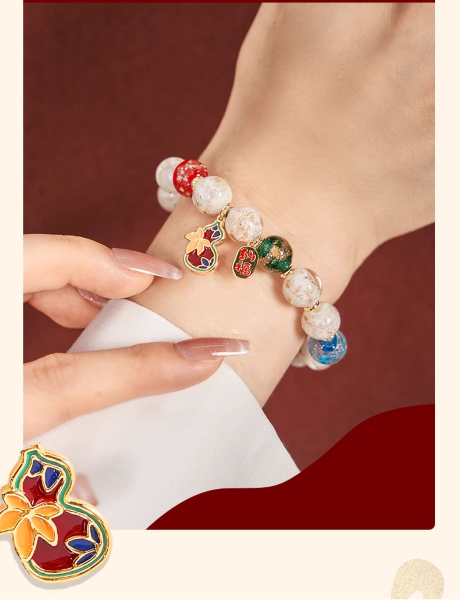 Glass fortune bracelet