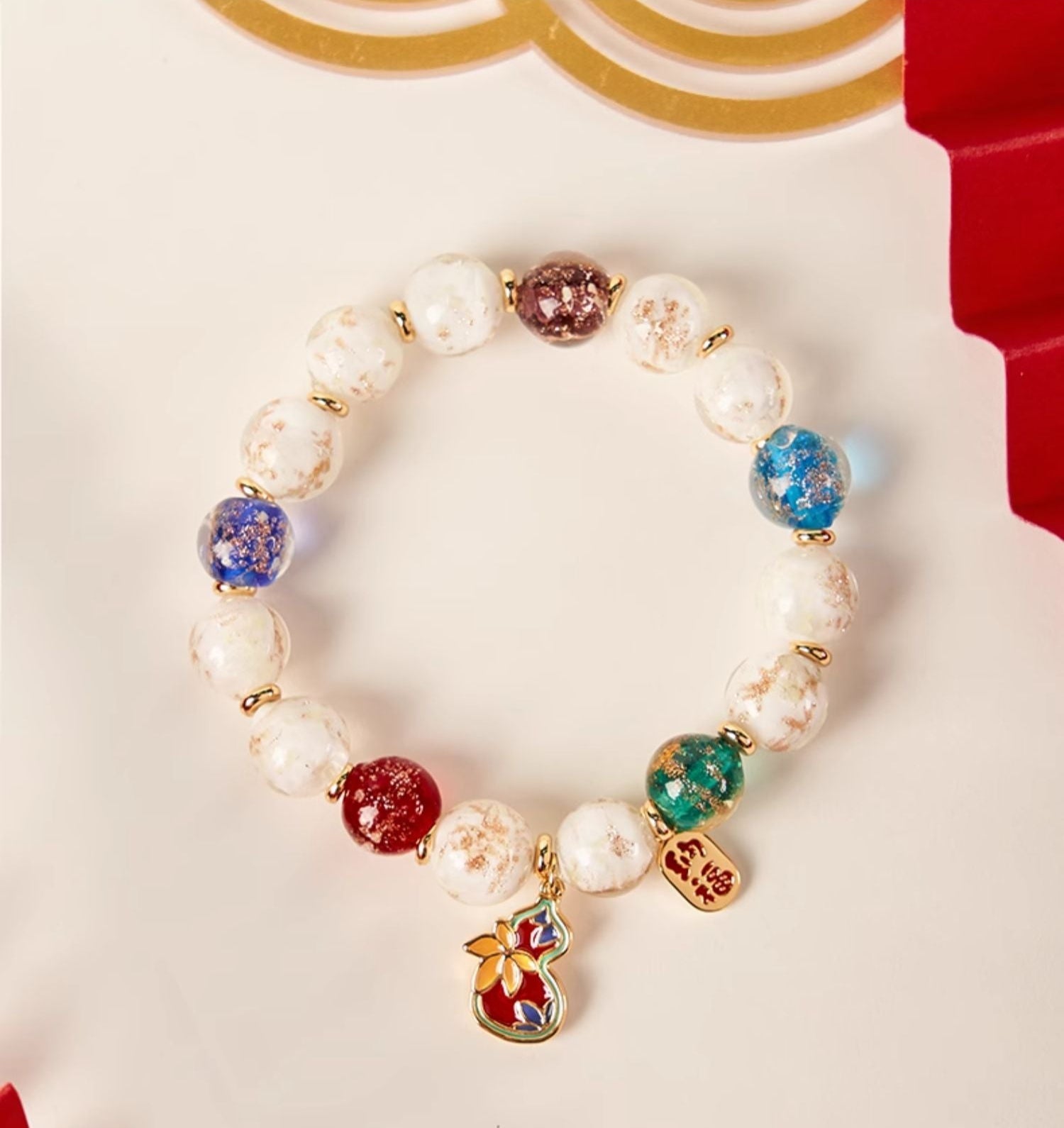 Glass fortune bracelet