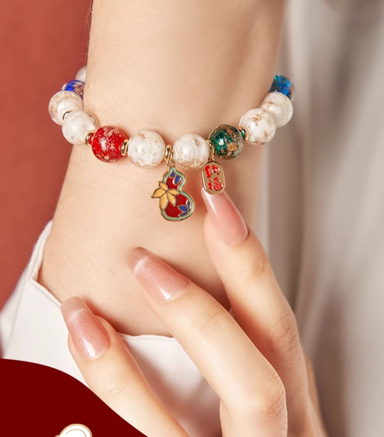 Glass fortune bracelet